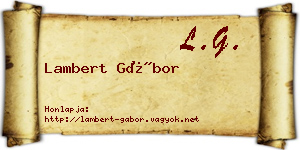 Lambert Gábor névjegykártya